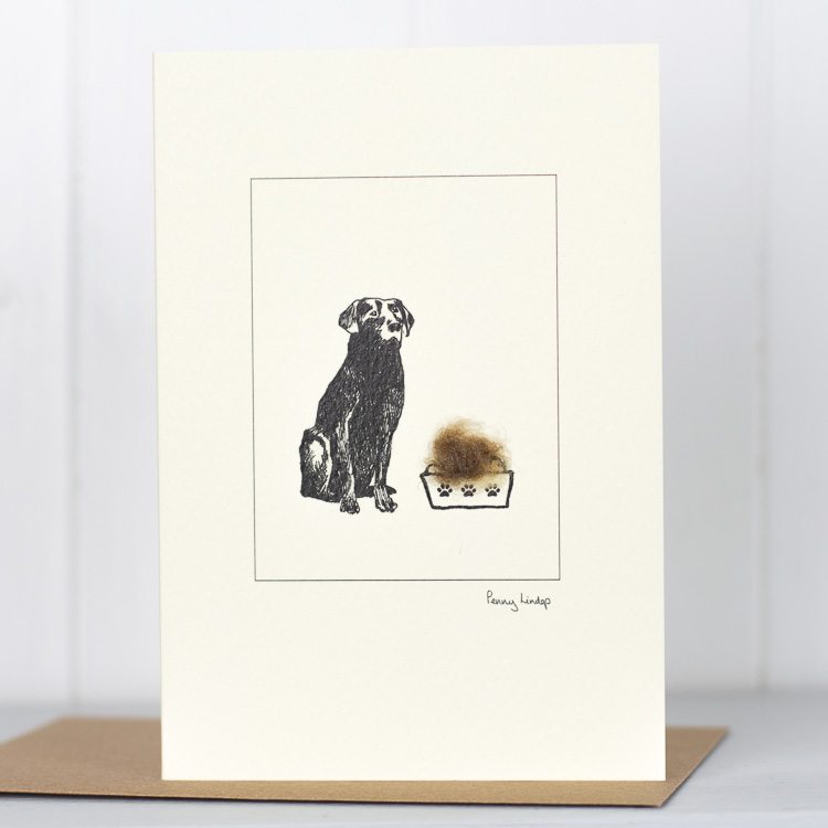 Black Labrador greetings card