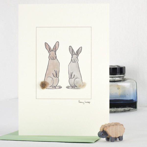 Rabbit Card with 2 rabbits