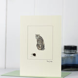 Tabby Cat And Mouse card