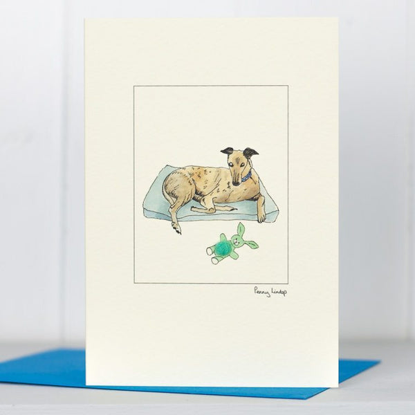 Greyhound Resting greetings card