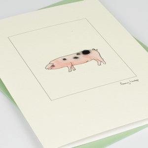 Pig, Gloucester Old Spot greetings card