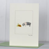 British Saddleback Pig greetings card