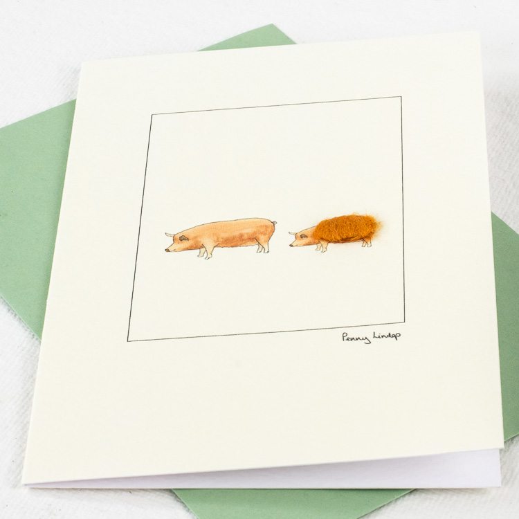 Tamworth Pigs greetings card