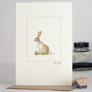 Hare greetings card