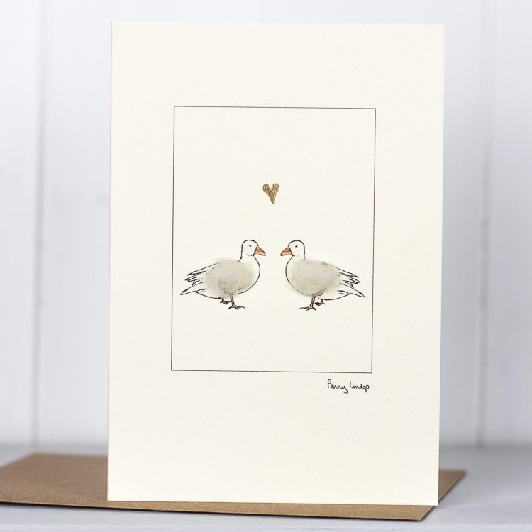 Call Ducks in Love greetings card