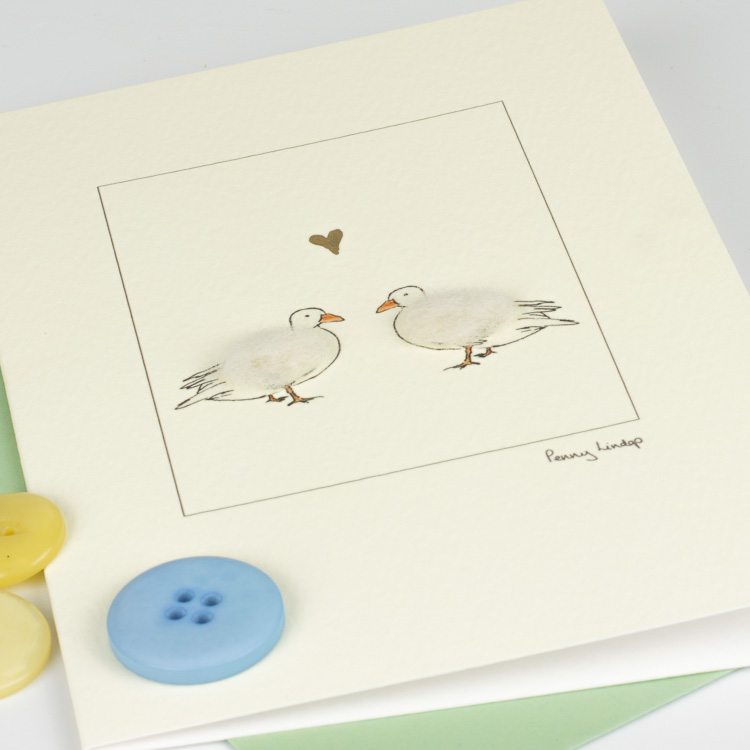 Call Ducks in Love greetings card