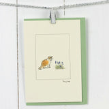 Ginger and White Cat greetings card