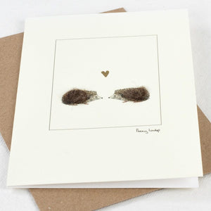 Hedgehogs in Love greeting card