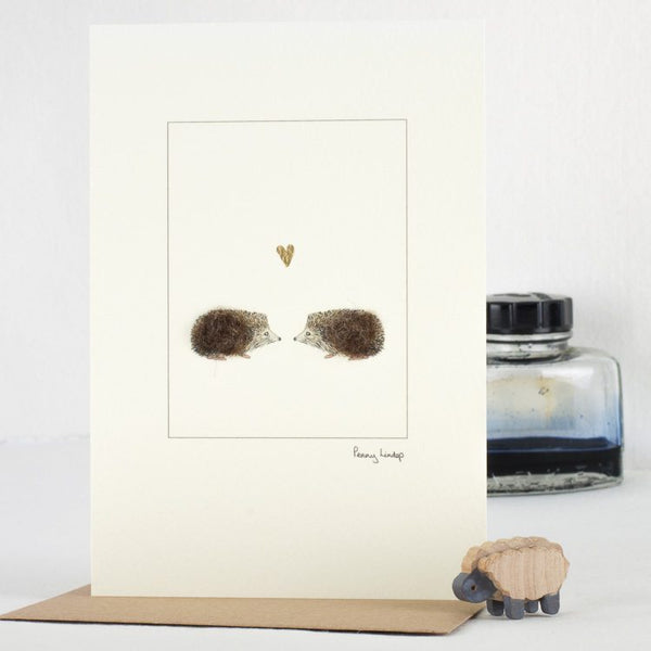 Hedgehogs in Love greeting card