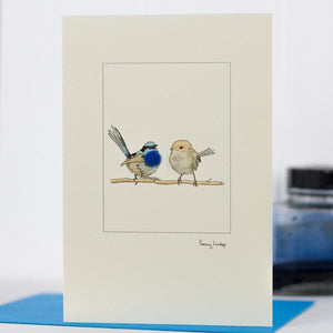 Australian Blue Wren Card