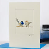 Australian Blue Wren Card