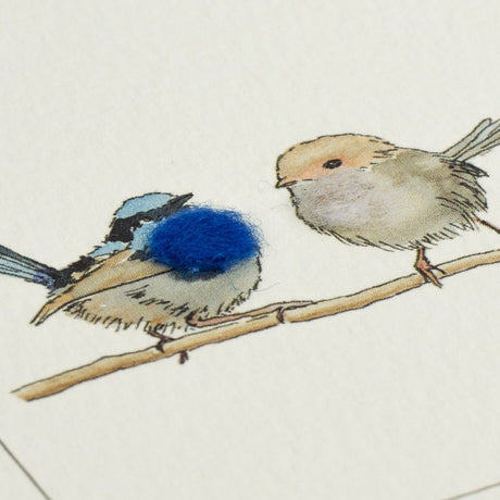 Australian Blue Wren Card