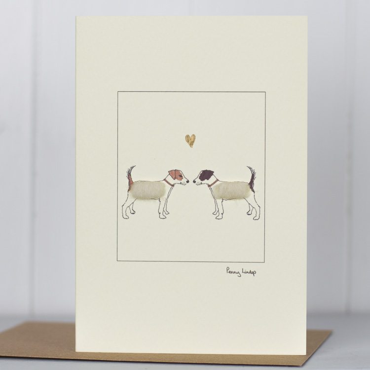 Jack Russells in Love greetings card