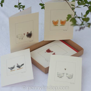 Boxed Set of 5 Chicken greetings cards