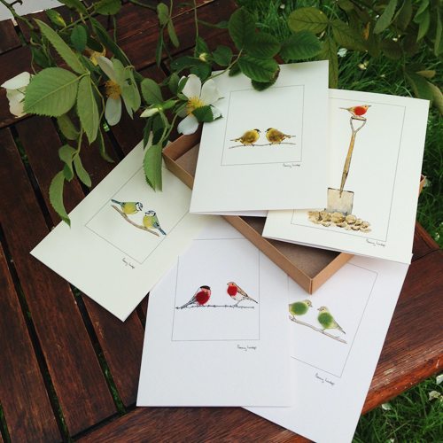 Boxed Set of 5 Garden Birds greetings cards