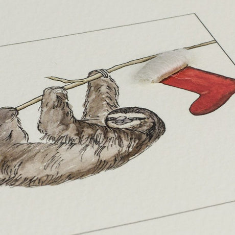 Sloth Christmas card