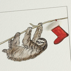 Sloth Christmas card