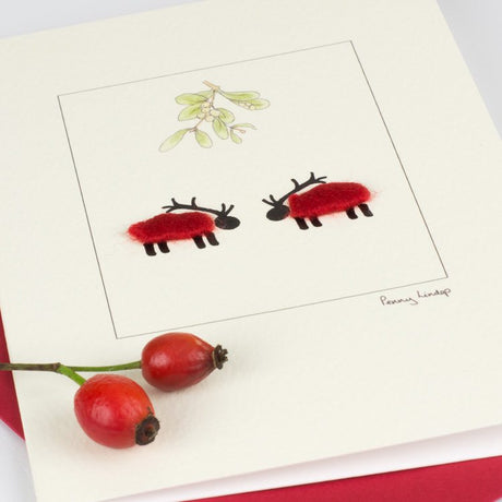 Reindeer Sheep Christmas card