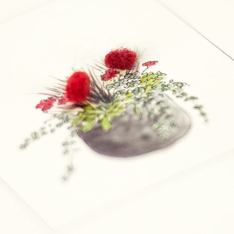 Pot of red Flowers card