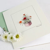 Orange Wallflowers greeting card