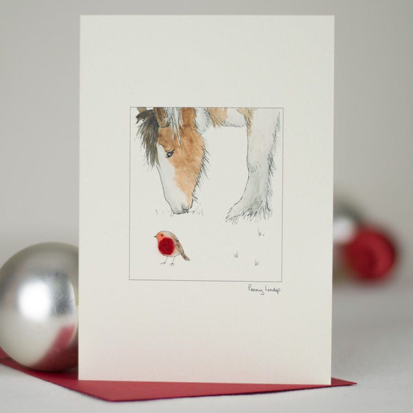 Horse & Robin Christmas card