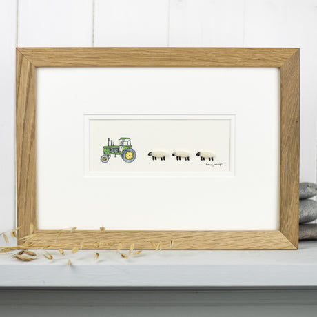 Sheep and John Deere Tractor bespoke Print
