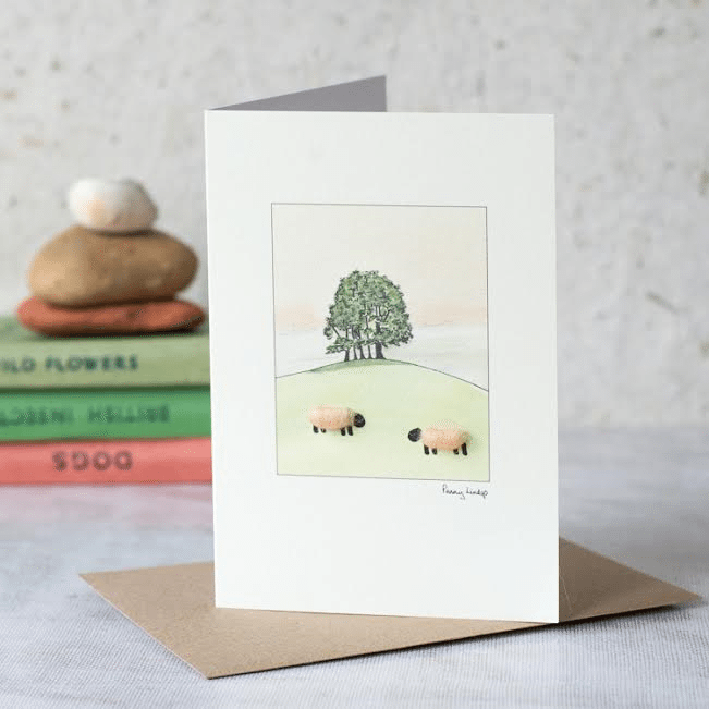Apricot Sheep Watercolour Card